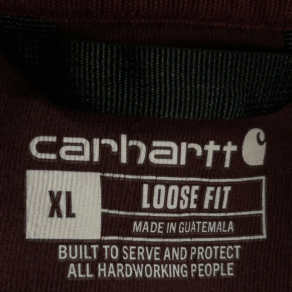 Carhartt Hoodie - XL Burgundy Cotton - Image 3