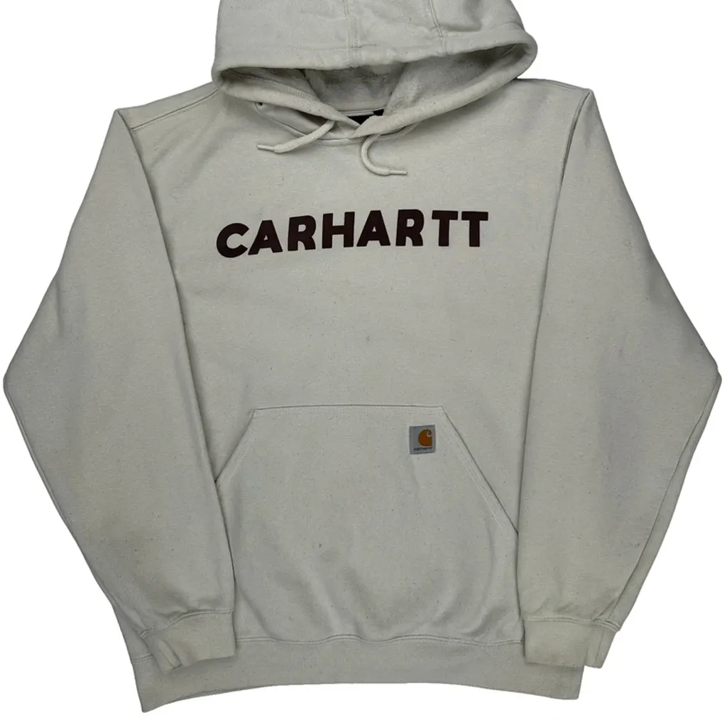 Carhartt Hoodie - Large Cream Cotton - Image 4