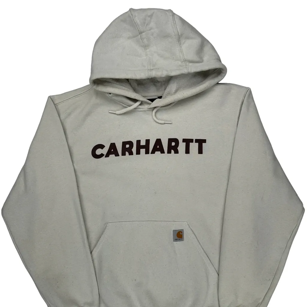 Carhartt Hoodie - Large Cream Cotton - Image 5