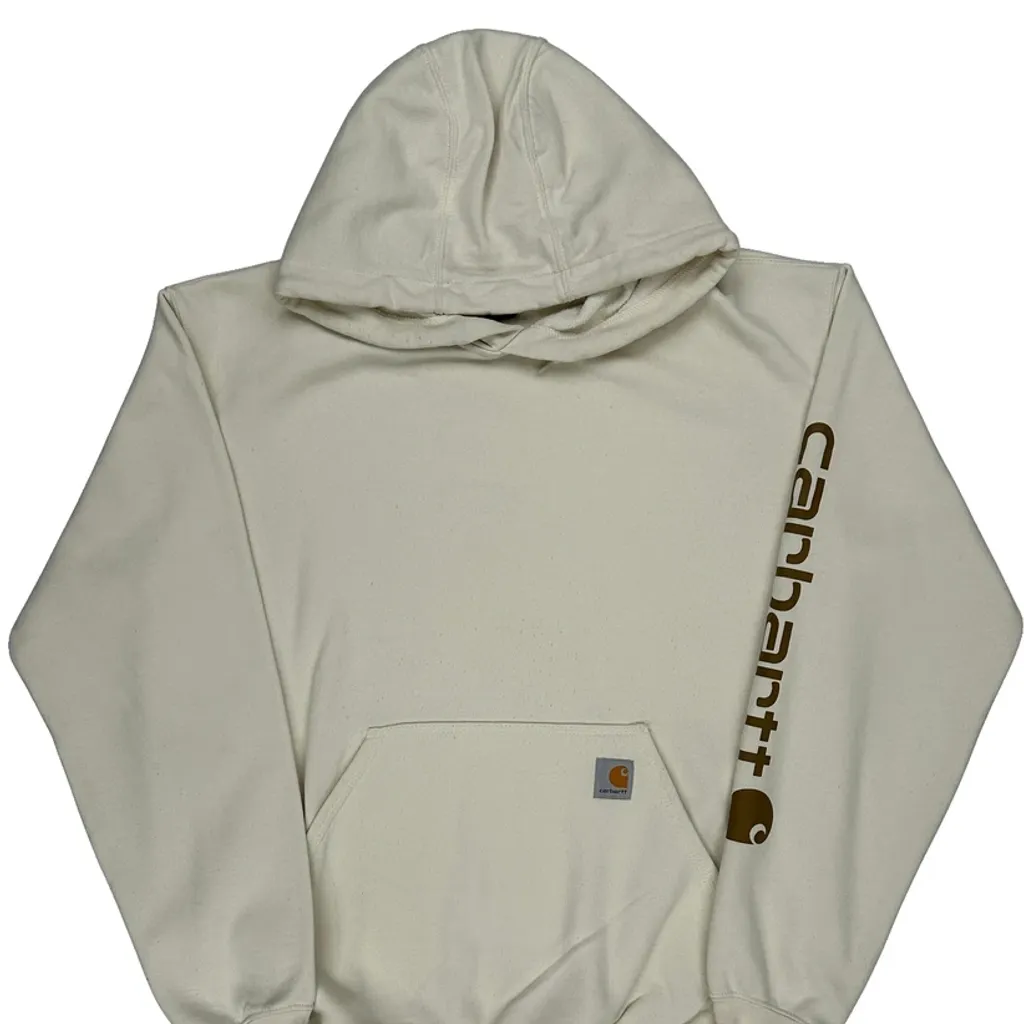 Carhartt Hoodie - Medium Cream Cotton - Image 5