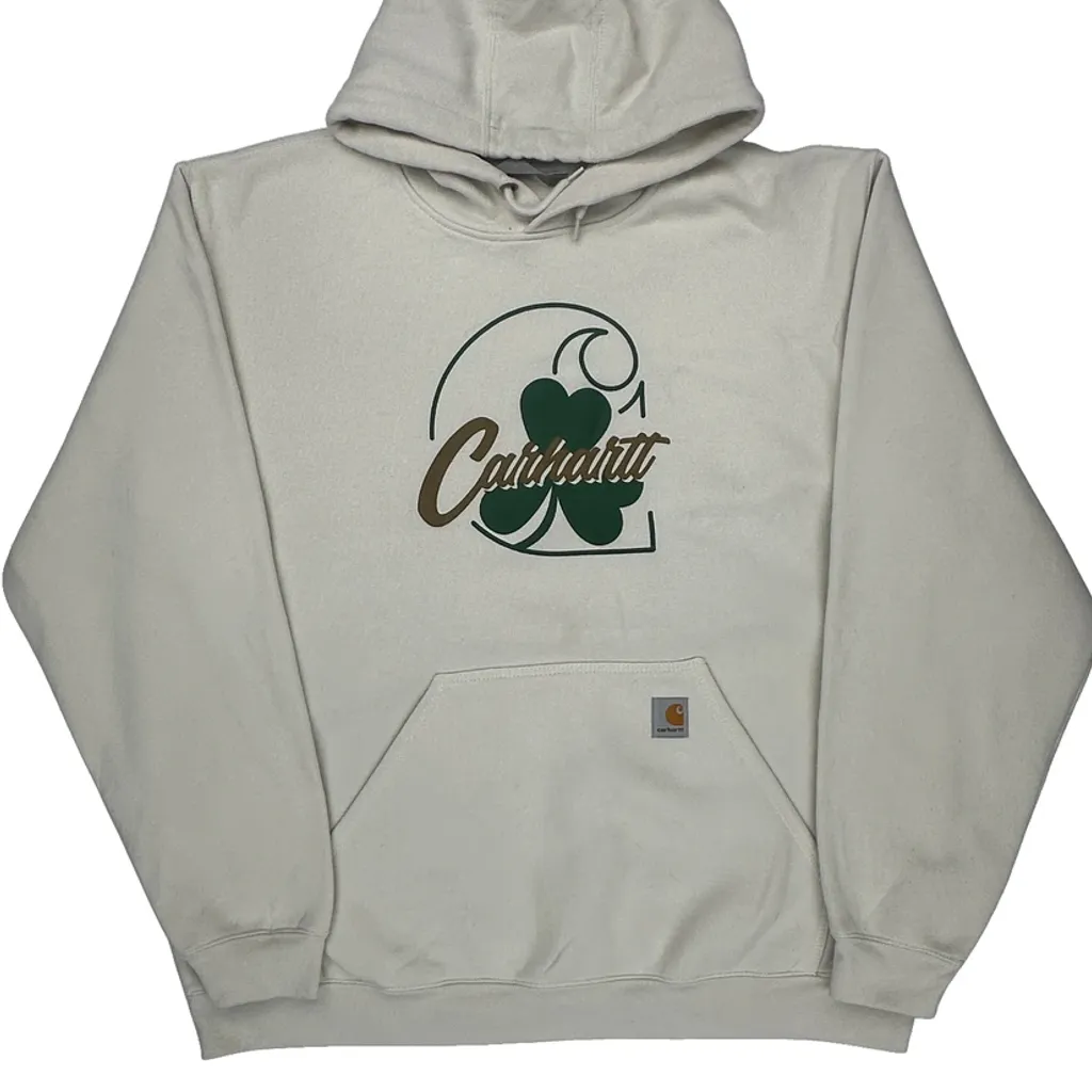 Carhartt Hoodie - XL Cream Cotton - Image 5