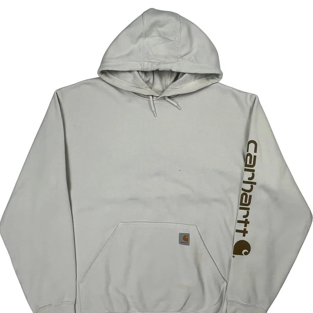 Carhartt Hoodie - XL Cream Cotton - Image 4