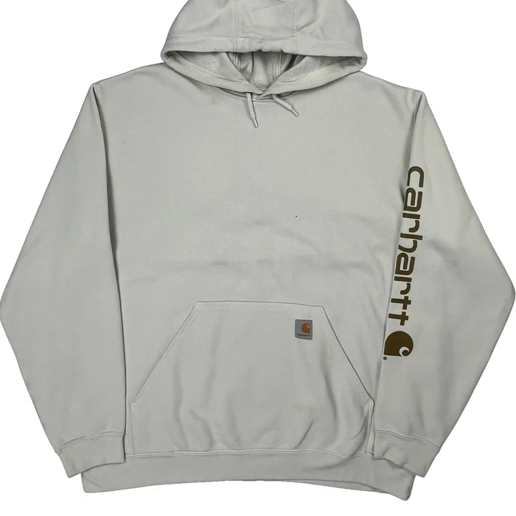 Carhartt Hoodie - XL Cream Cotton - Image 5