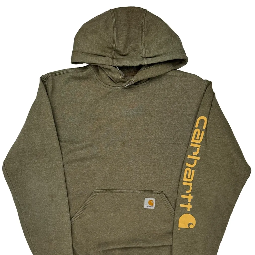Carhartt Hoodie - Small Green Cotton Blend - Image 4