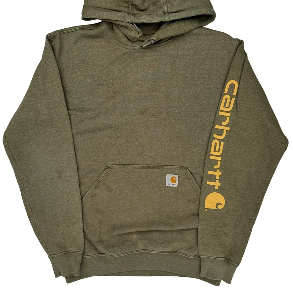 Carhartt Hoodie - Small Green Cotton Blend - Image 5