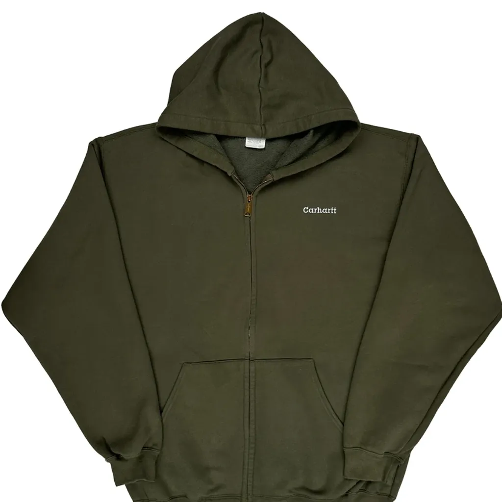 Carhartt Hoodie - XL Green Cotton Blend - Image 4