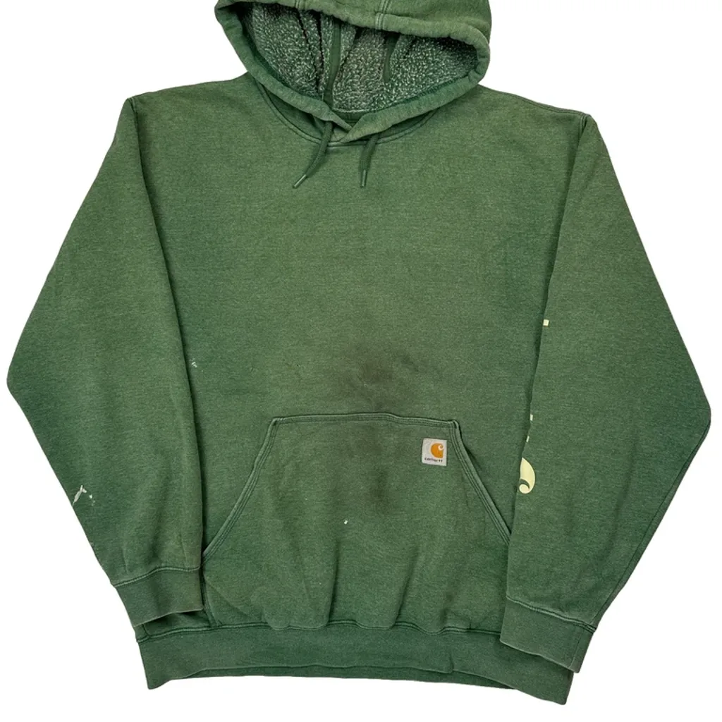Carhartt Hoodie - XL Green Cotton - Image 4