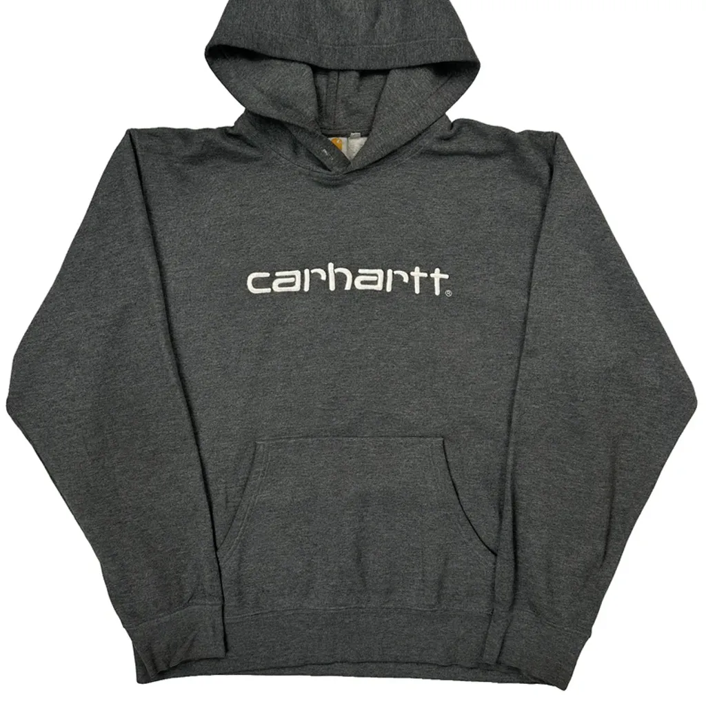 Carhartt Spellout Hoodie - XL Grey Cotton - Image 5