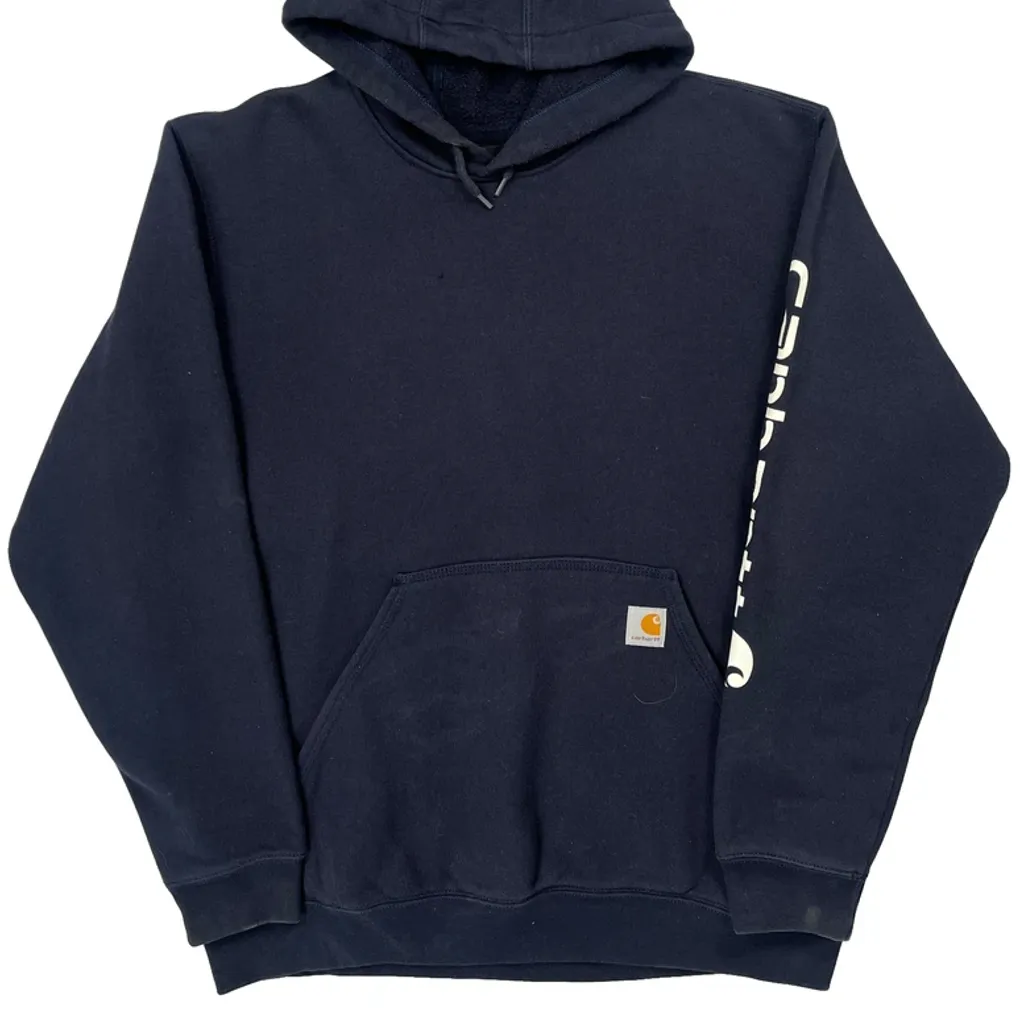 Carhartt Hoodie - Large Navy Cotton - Image 5
