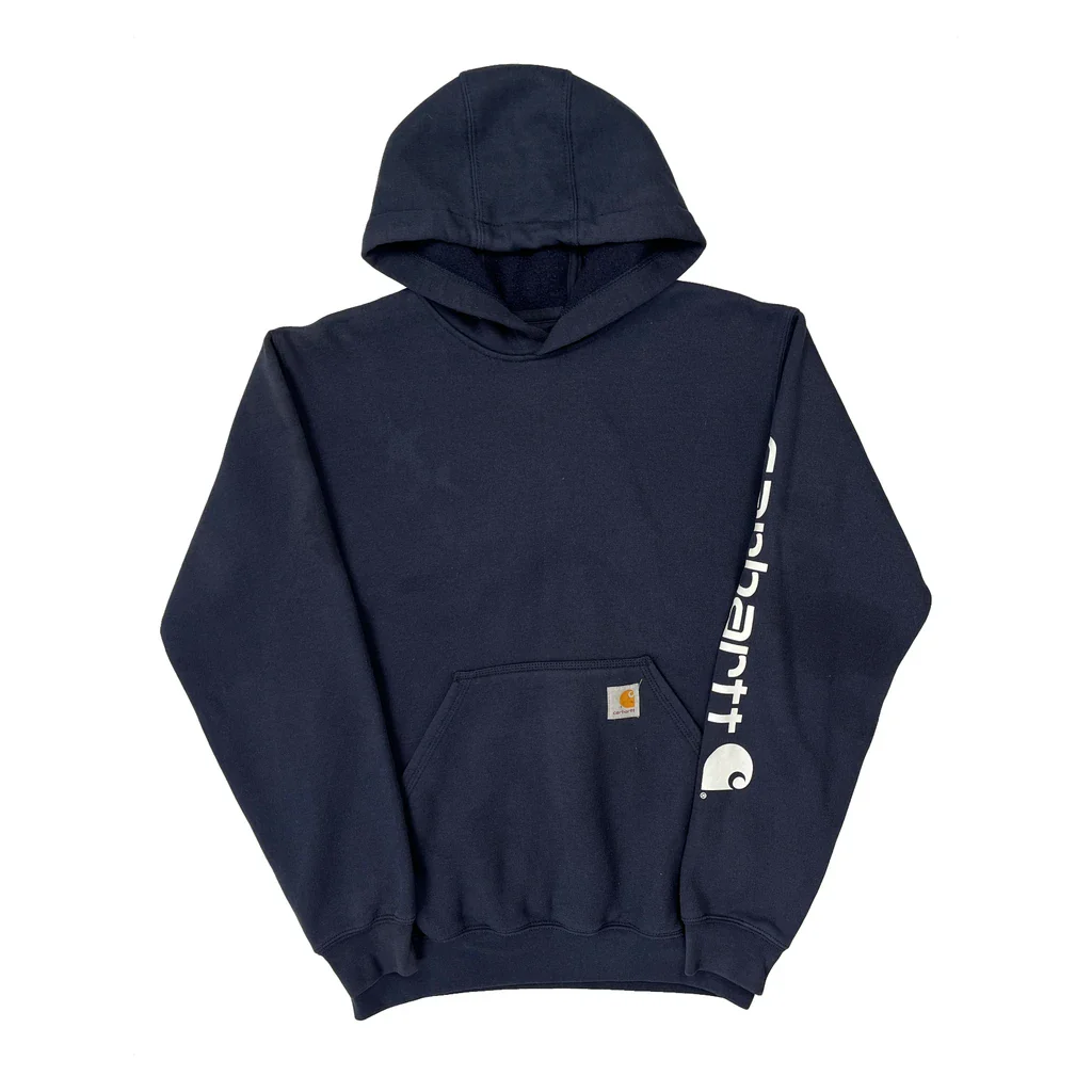 Carhartt Hoodie - Small Navy Cotton