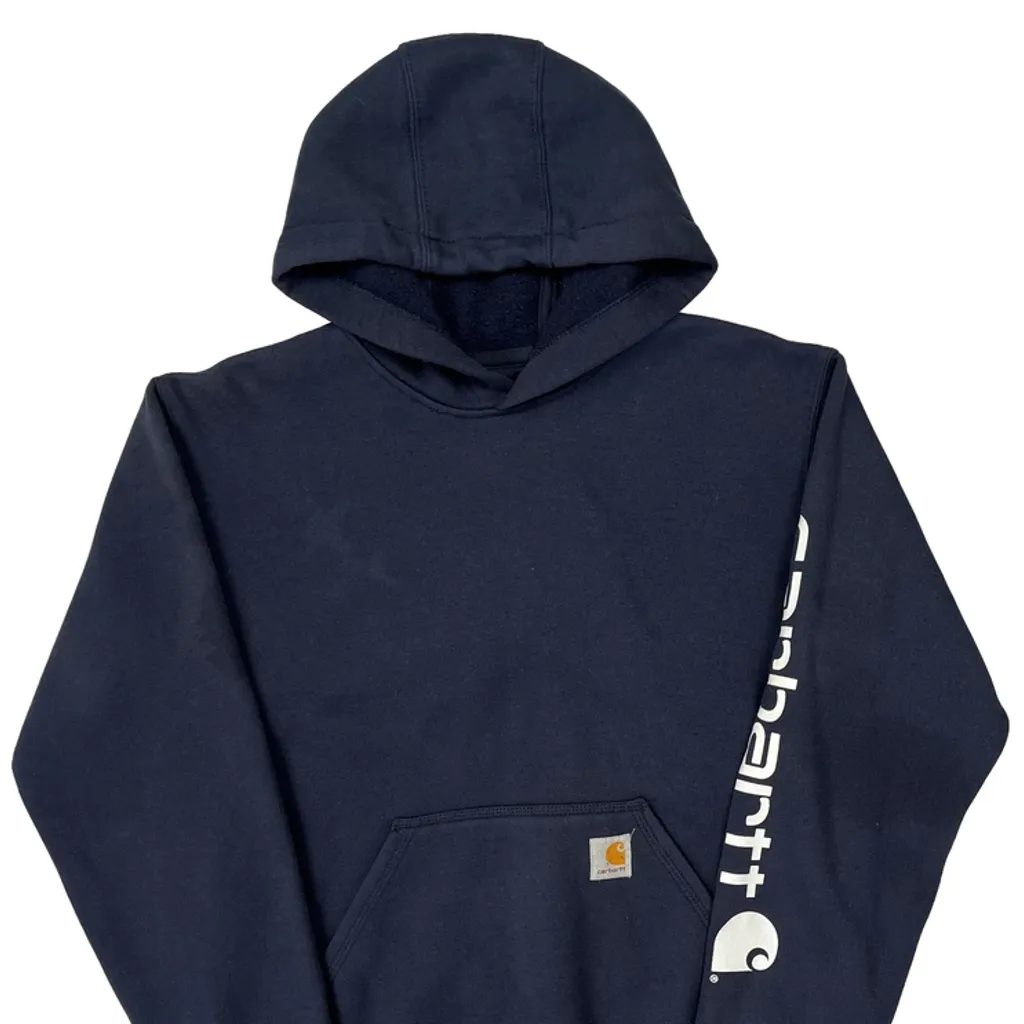 Carhartt Hoodie - Small Navy Cotton - Image 4
