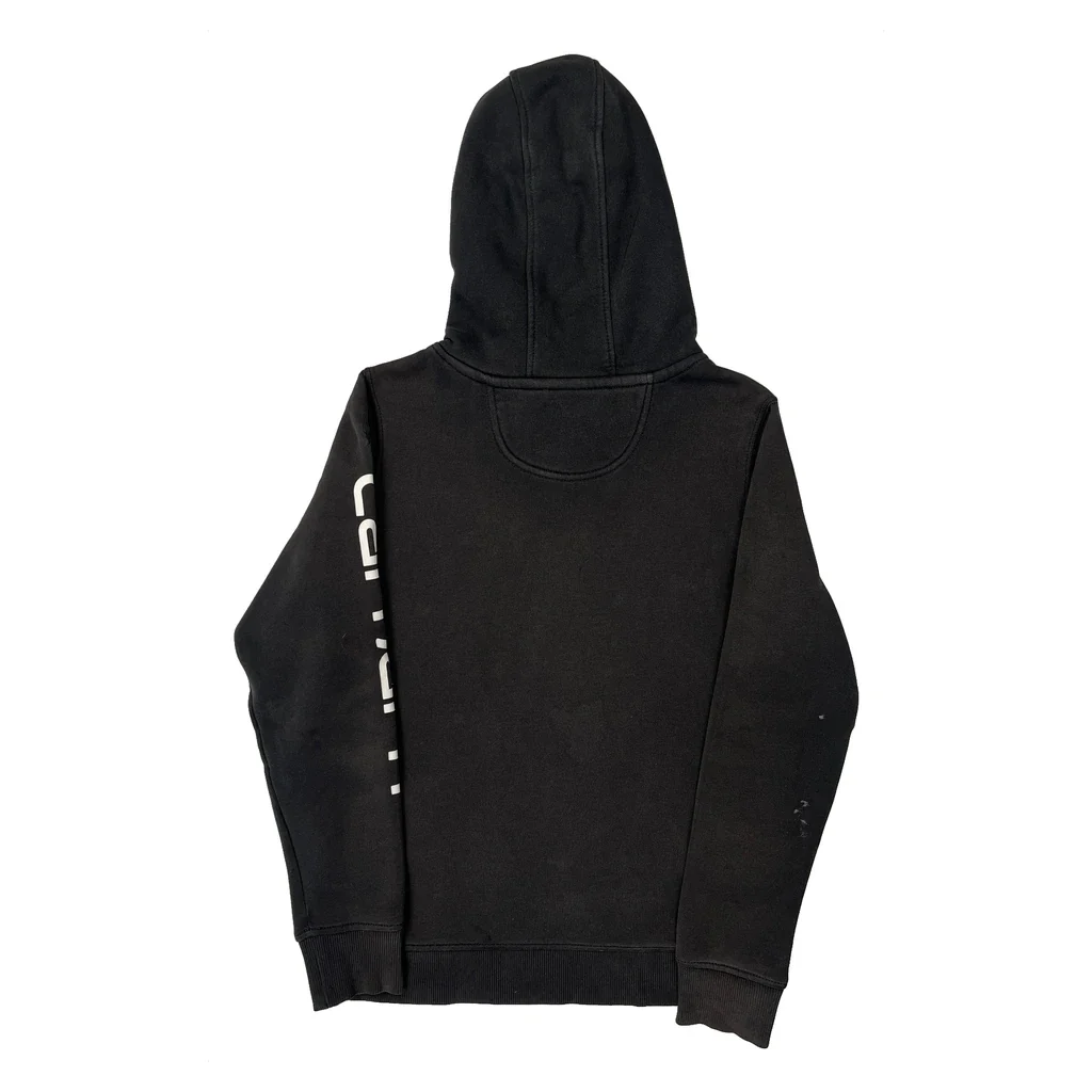 Carhartt Spellout Hoodie - Small Black Cotton - Image 2