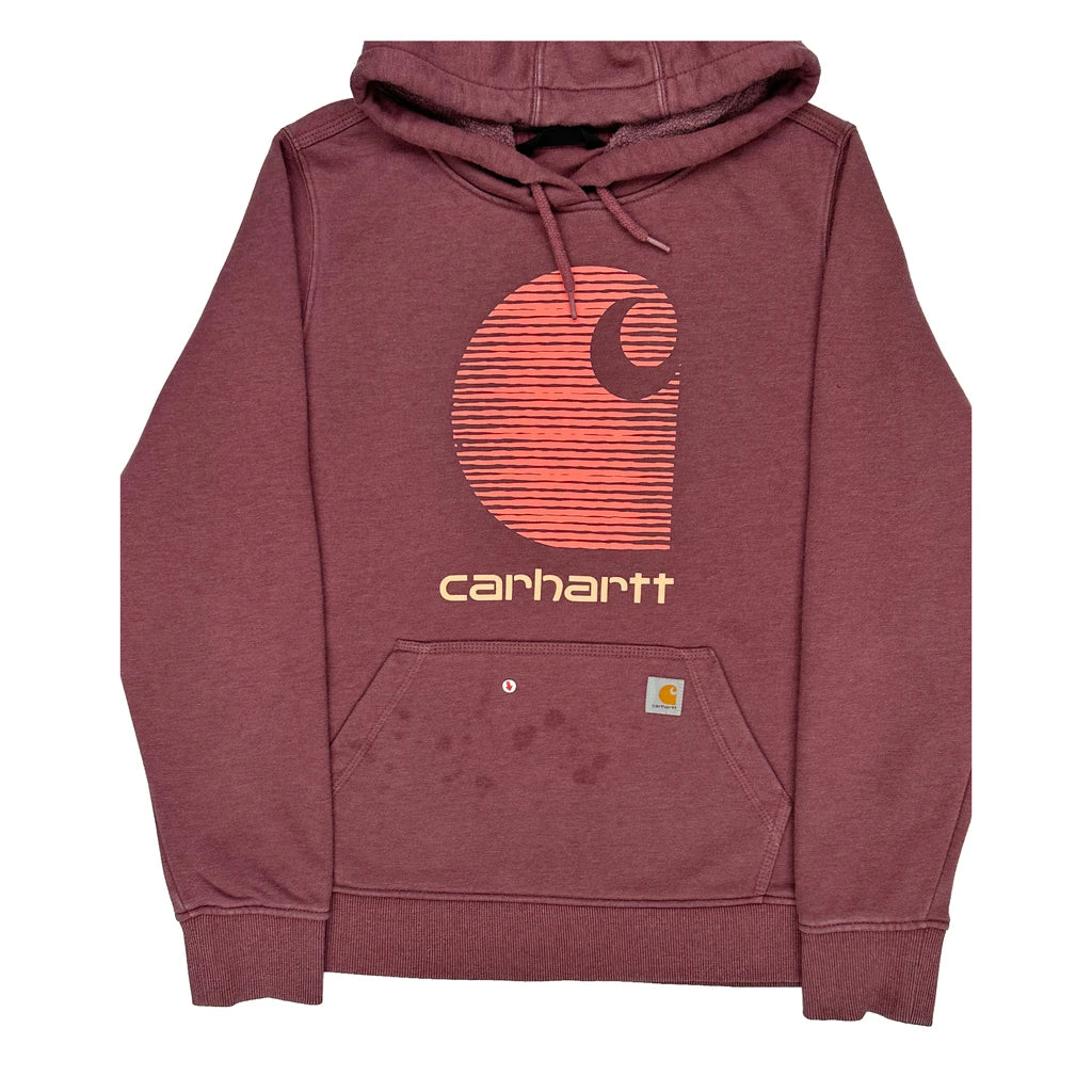 Carhartt Graphic Hoodie - Medium Burgundy Cotton - Image 2