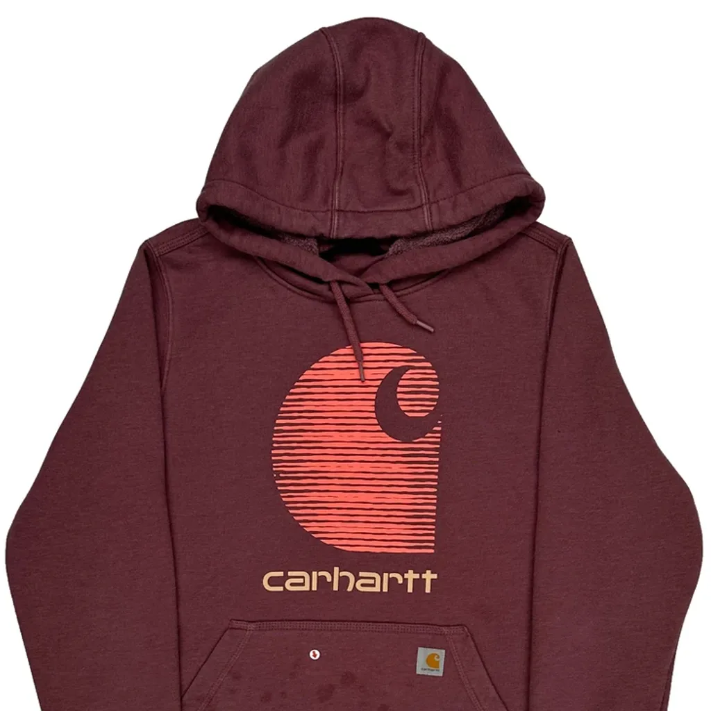 Carhartt Graphic Hoodie - Medium Burgundy Cotton - Image 6