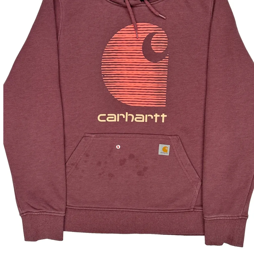 Carhartt Graphic Hoodie - Medium Burgundy Cotton - Image 9