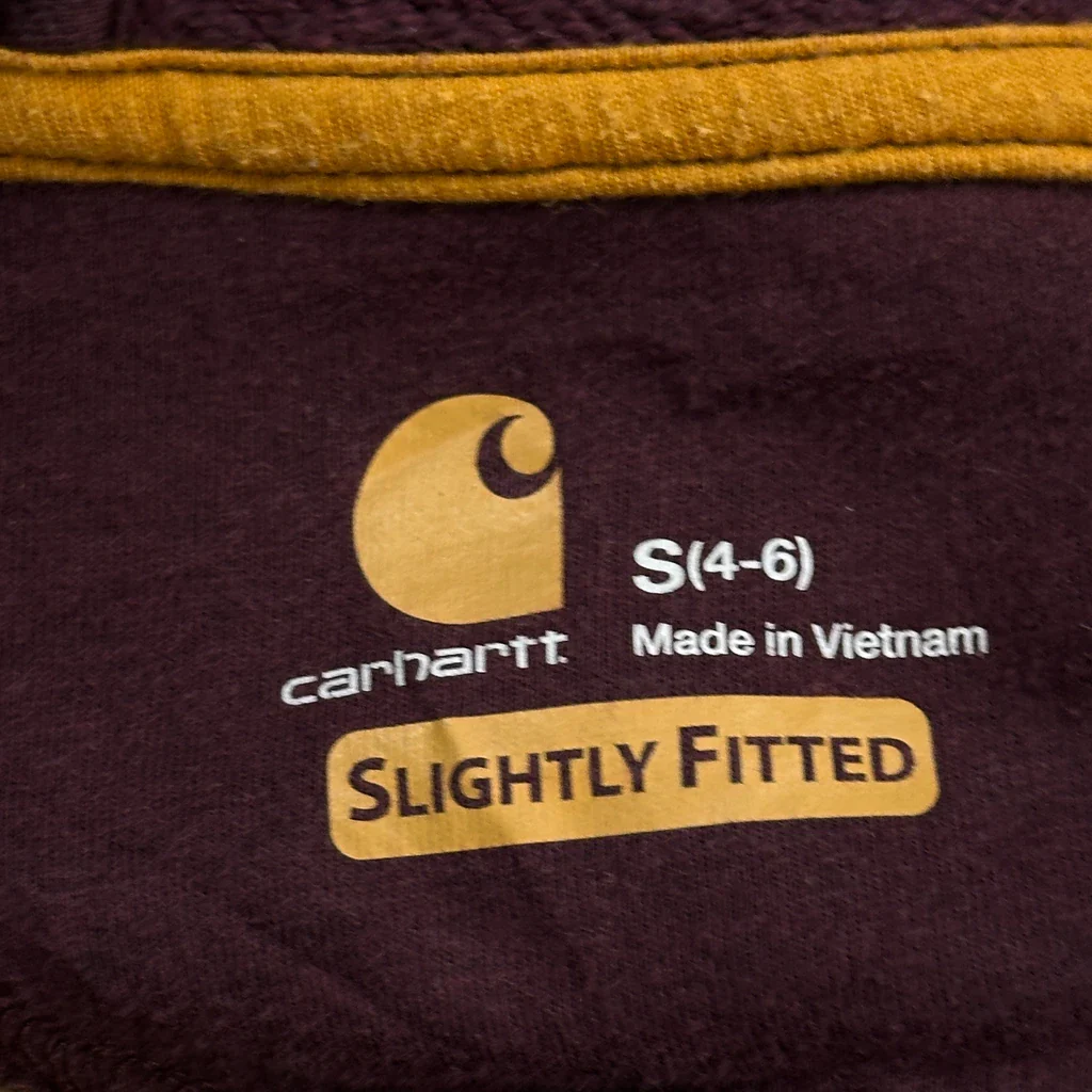 Carhartt Hoodie - Small Burgundy Cotton - Image 3