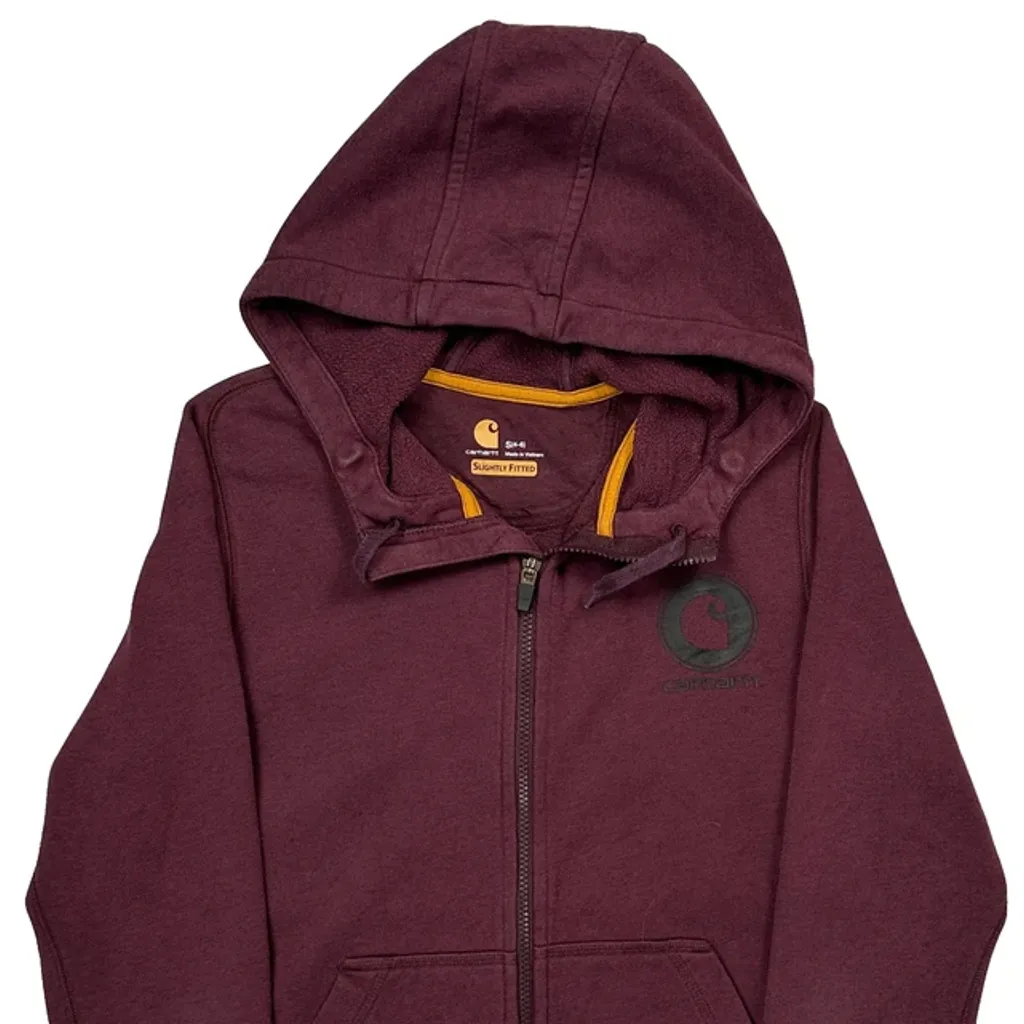 Carhartt Hoodie - Small Burgundy Cotton - Image 4