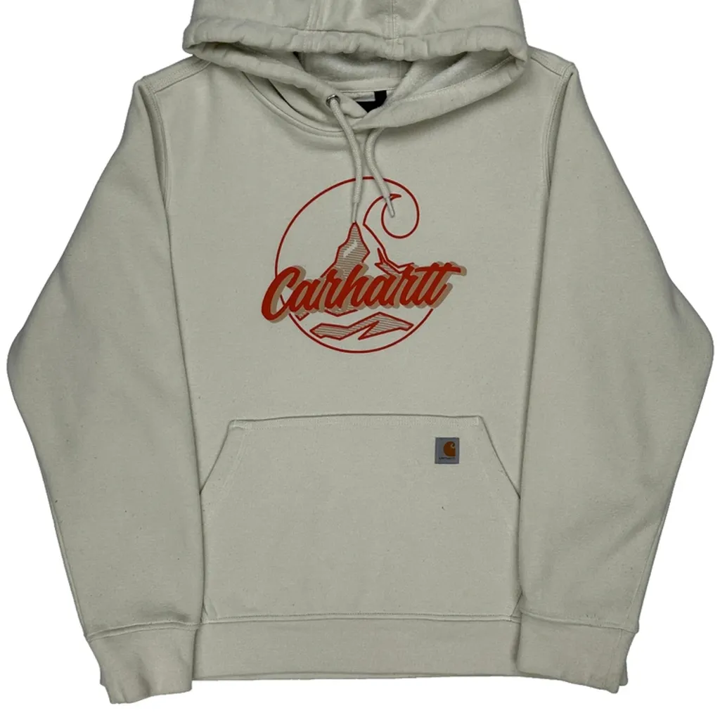 Carhartt Graphic Hoodie - XL Cream Cotton - Image 4