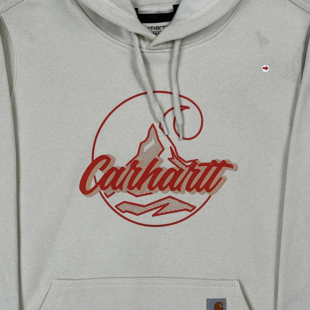 Carhartt Hoodie - XL Cream Cotton - Image 3