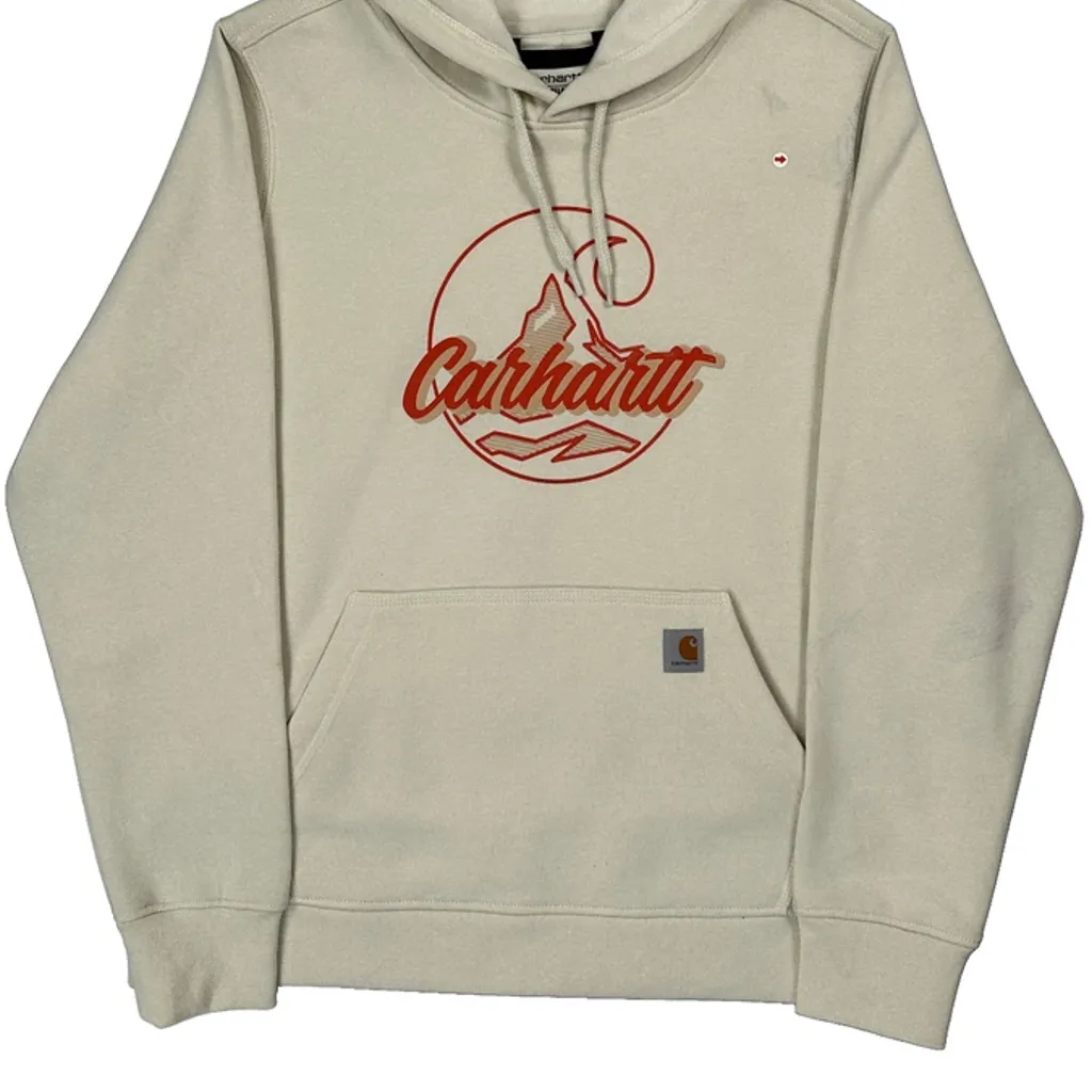 Carhartt Hoodie - XL Cream Cotton - Image 6