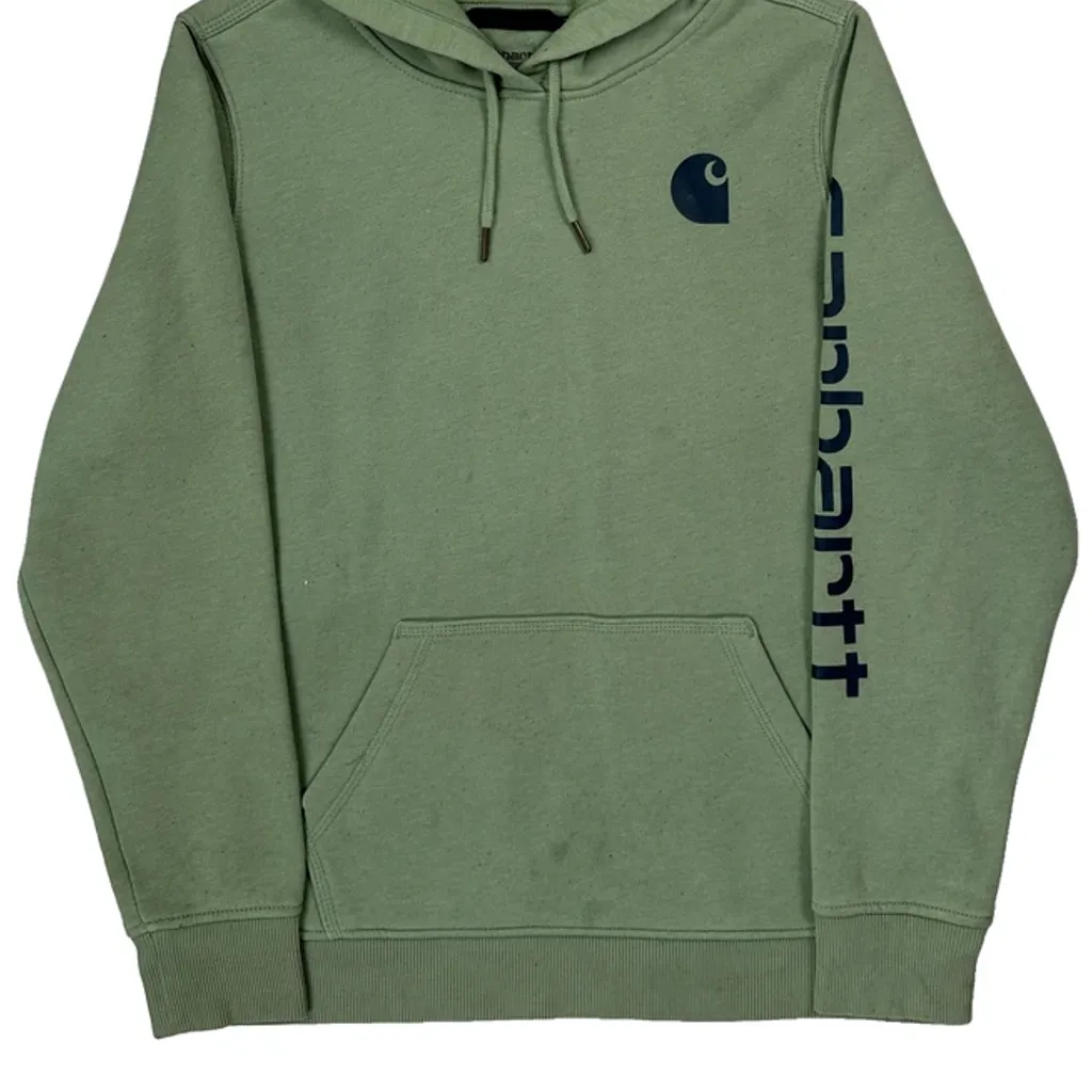 Carhartt Hoodie - Large Green Cotton - Image 4