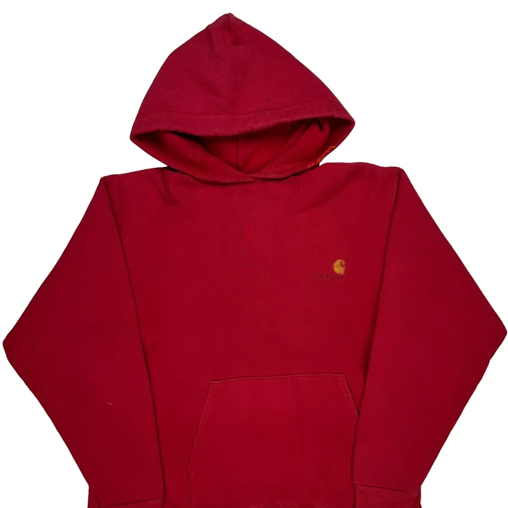 Carhartt Hoodie - Large Red Cotton - Image 6