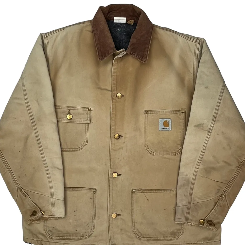 Carhartt Double Knee Jacket - Large Beige Cotton - Image 5