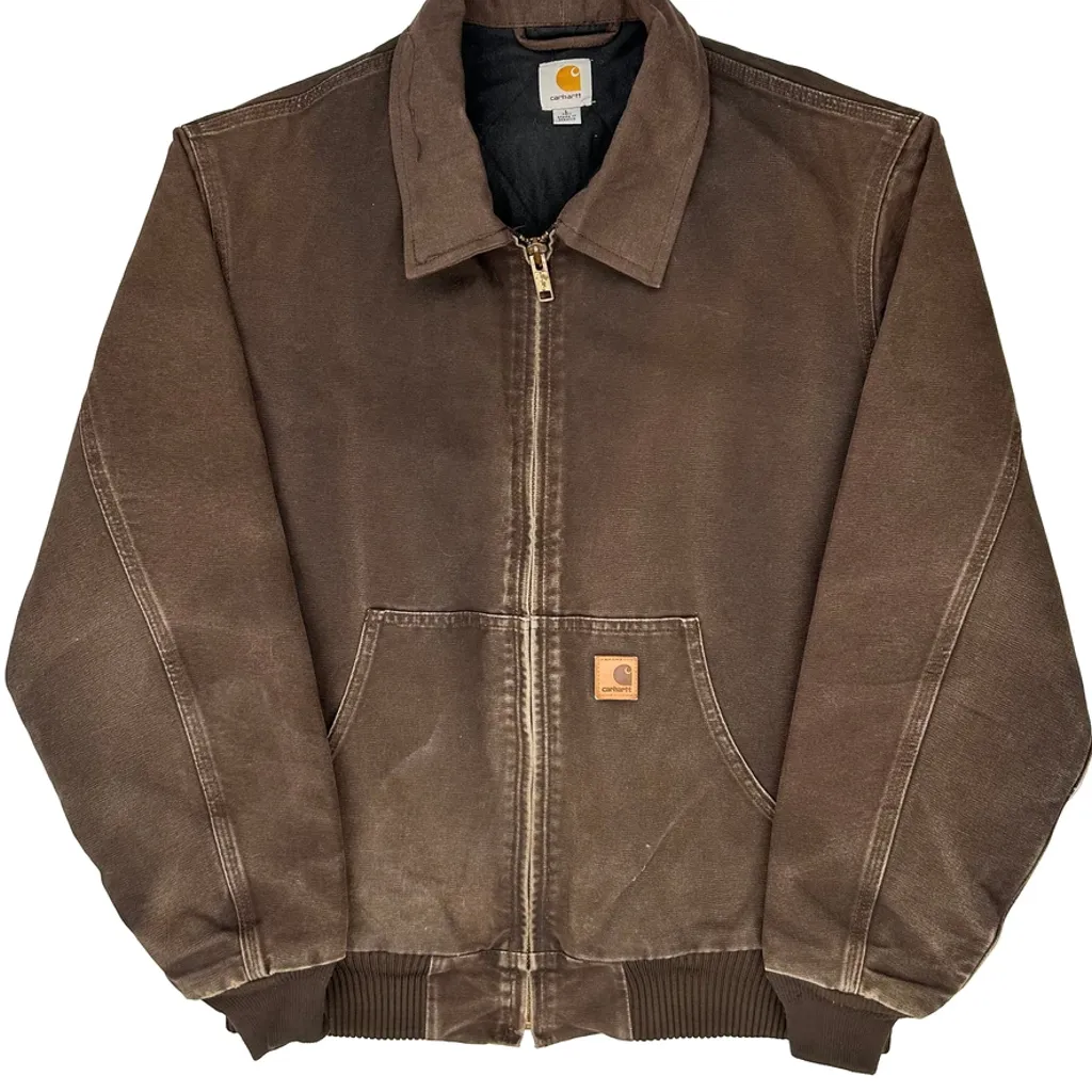 Carhartt Detroit Ribbed Trim Jacket - Large Brown Cotton - Image 5