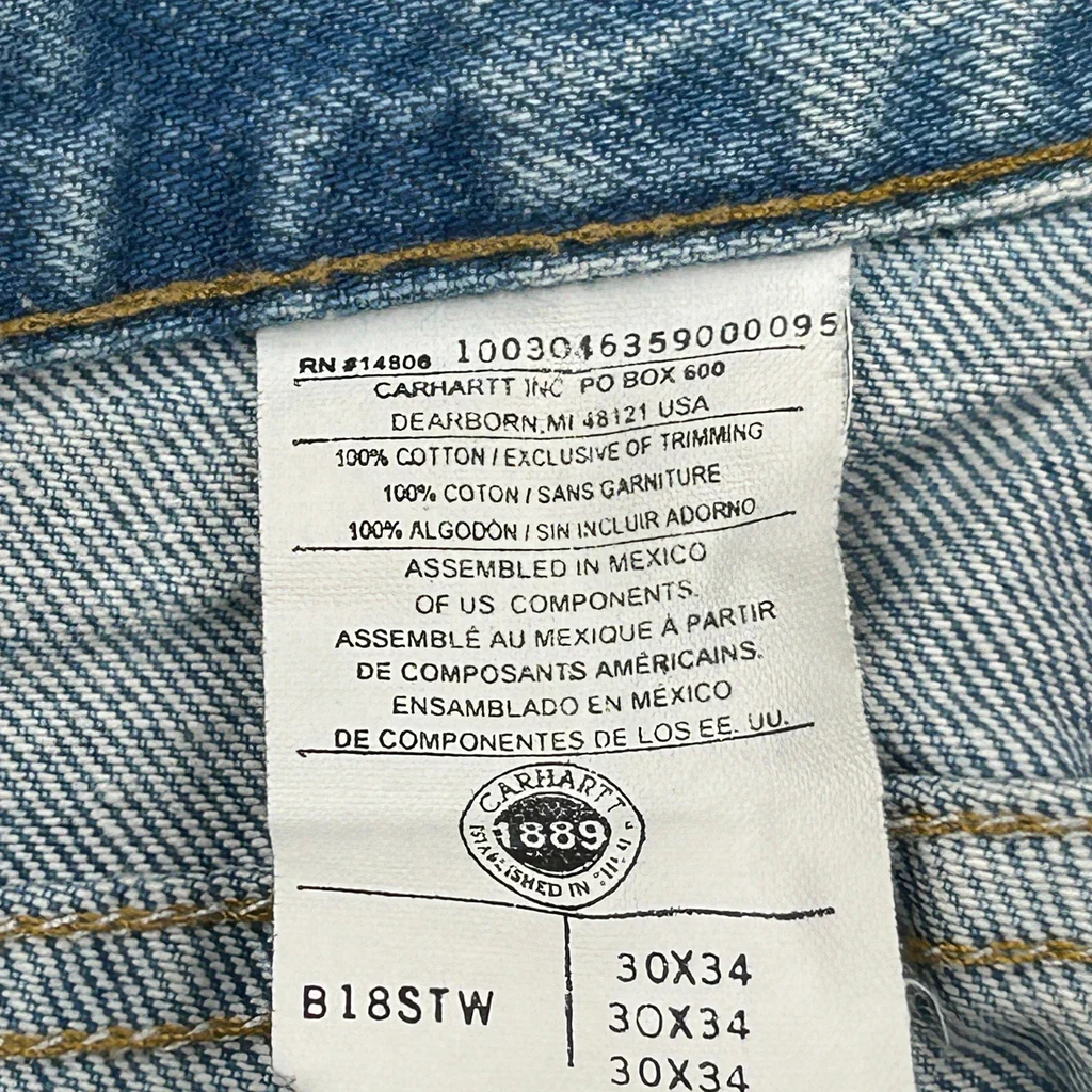 Carhartt Jeans - 30W 34L Blue Cotton - Image 6