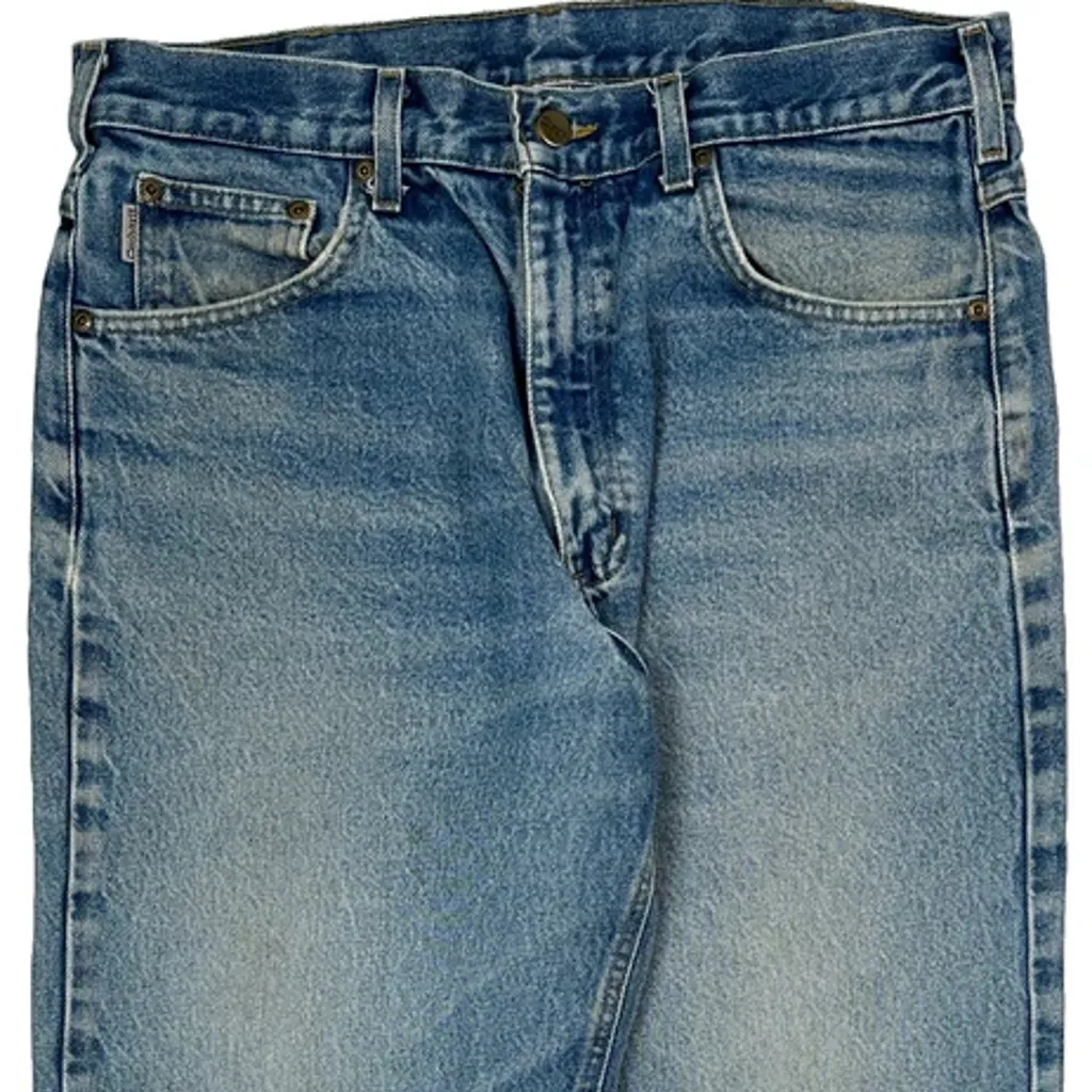 Carhartt Repaired Patch Jeans - 33W 30L Blue Cotton - Image 10