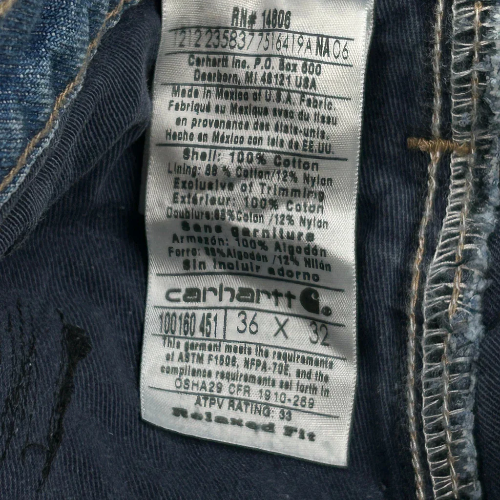 Carhartt Jeans - 36W 32L Blue Cotton - Image 6