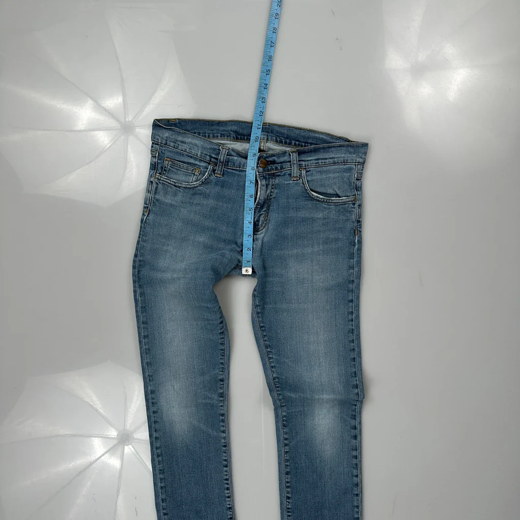 Carhartt Slim Fit Jeans - 31W 32L Light Wash Cotton - Image 4