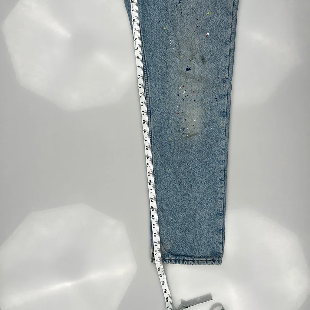 Carhartt Painted Jeans - 32W 31L Light Wash Cotton - Image 5