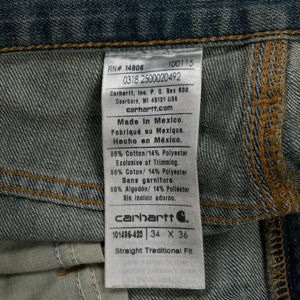 Carhartt Jeans - 32W 35L Light Wash Cotton Blend - Image 6