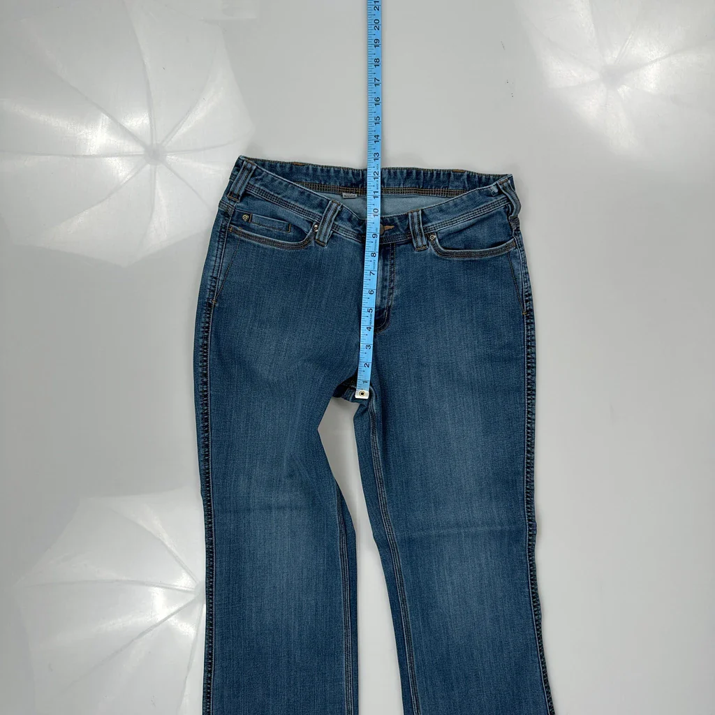 Carhartt Boot Cut Jeans - 30W UK 10 Blue Cotton Blend - Image 4
