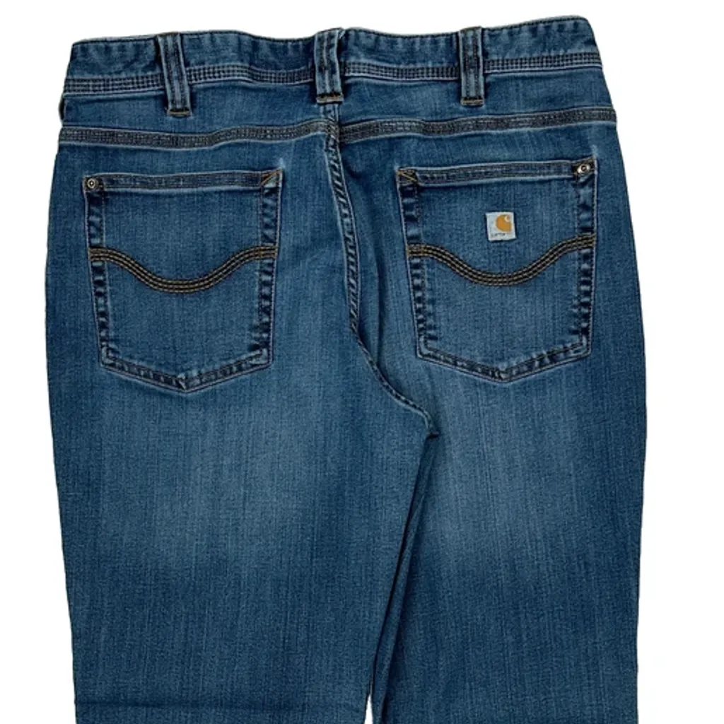 Carhartt Boot Cut Jeans - 30W UK 10 Blue Cotton Blend - Image 8