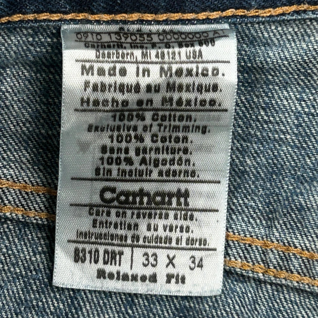 Carhartt Boot Cut Jeans - 33W UK 14 Blue Cotton - Image 6