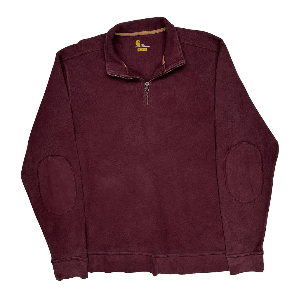 Carhartt Jumper - 2XL Burgundy Cotton