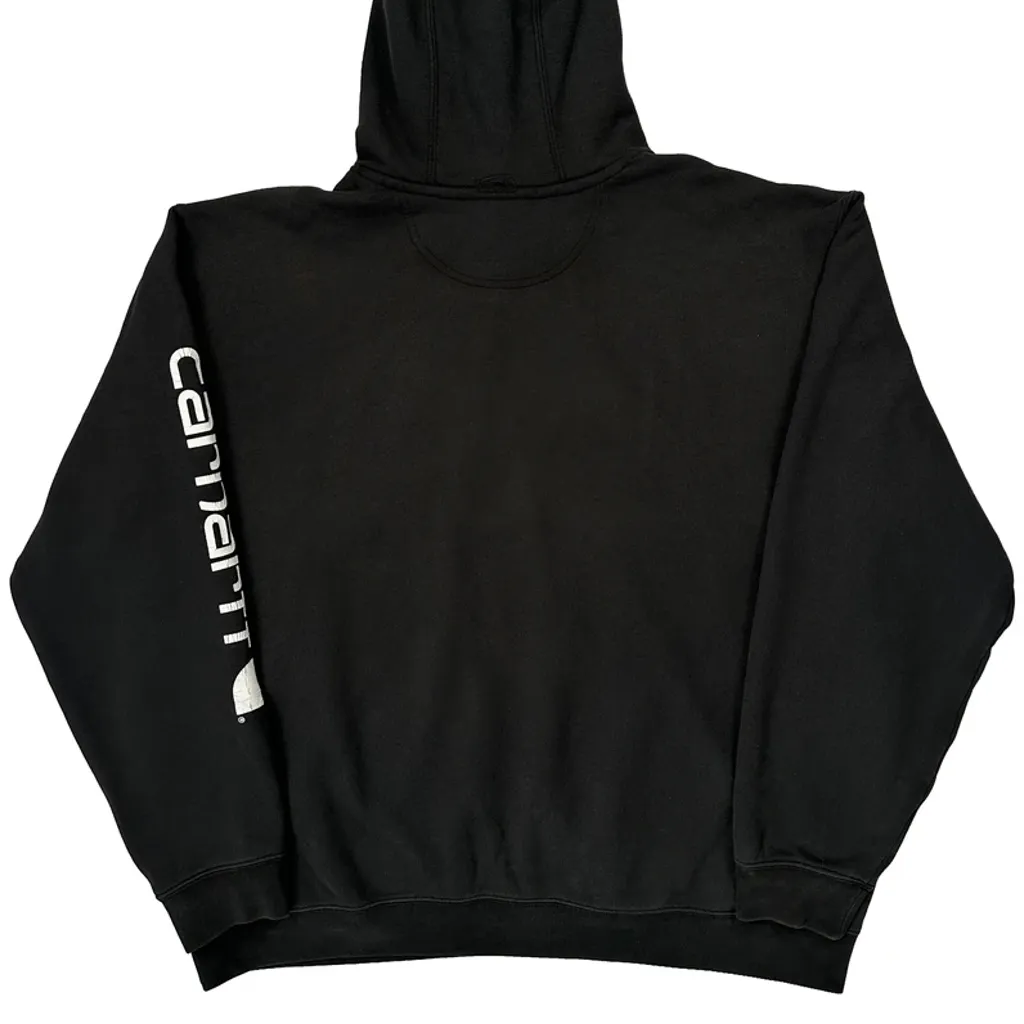 Carhartt Logo On Pocket Carhartt Hoodie - 2XL Black Cotton - Image 6