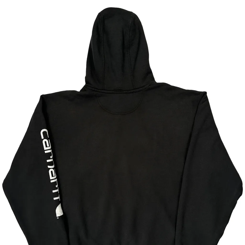 Carhartt Logo On Pocket Carhartt Hoodie - 2XL Black Cotton - Image 7