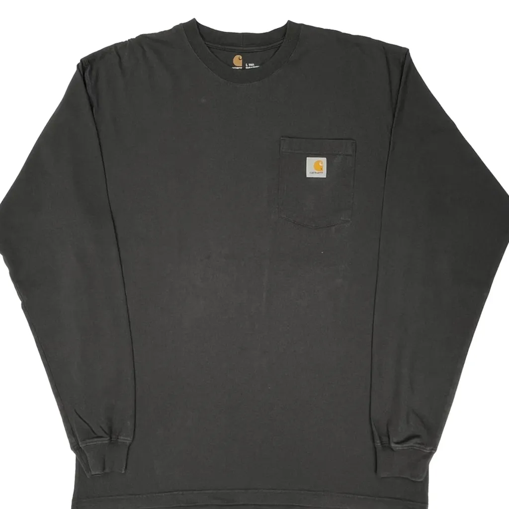 Carhartt Tall Long Sleeve T-Shirt - Large Black Cotton - Image 4