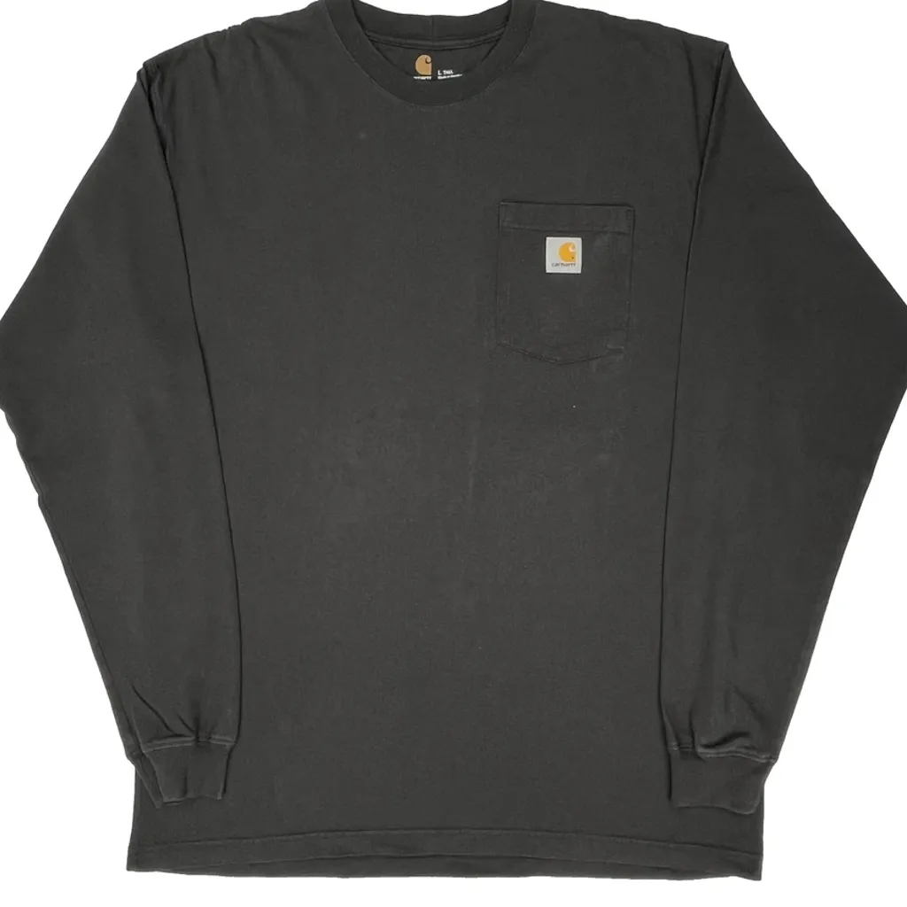 Carhartt Tall Long Sleeve T-Shirt - Large Black Cotton - Image 5