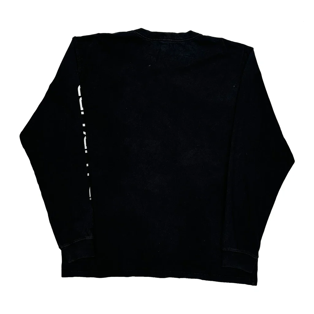 Carhartt Spellout Long Sleeve T-Shirt - Large Black Cotton - Image 2