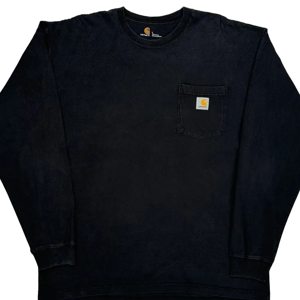 Carhartt Long Sleeve T-Shirt - Large Black Cotton - Image 5