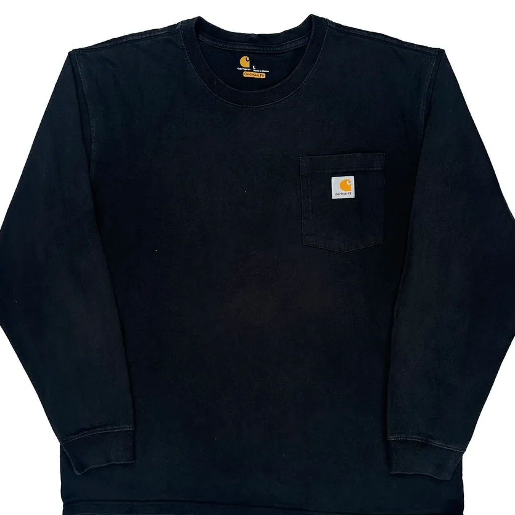 Carhartt Long Sleeve T-Shirt - Large Black Cotton - Image 5