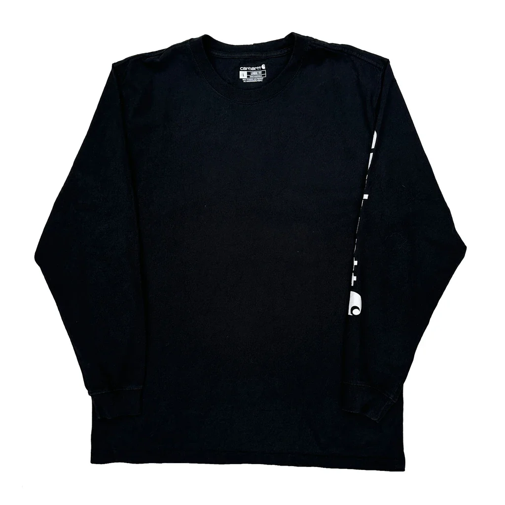Carhartt Long Sleeve T-Shirt - Large Black Cotton