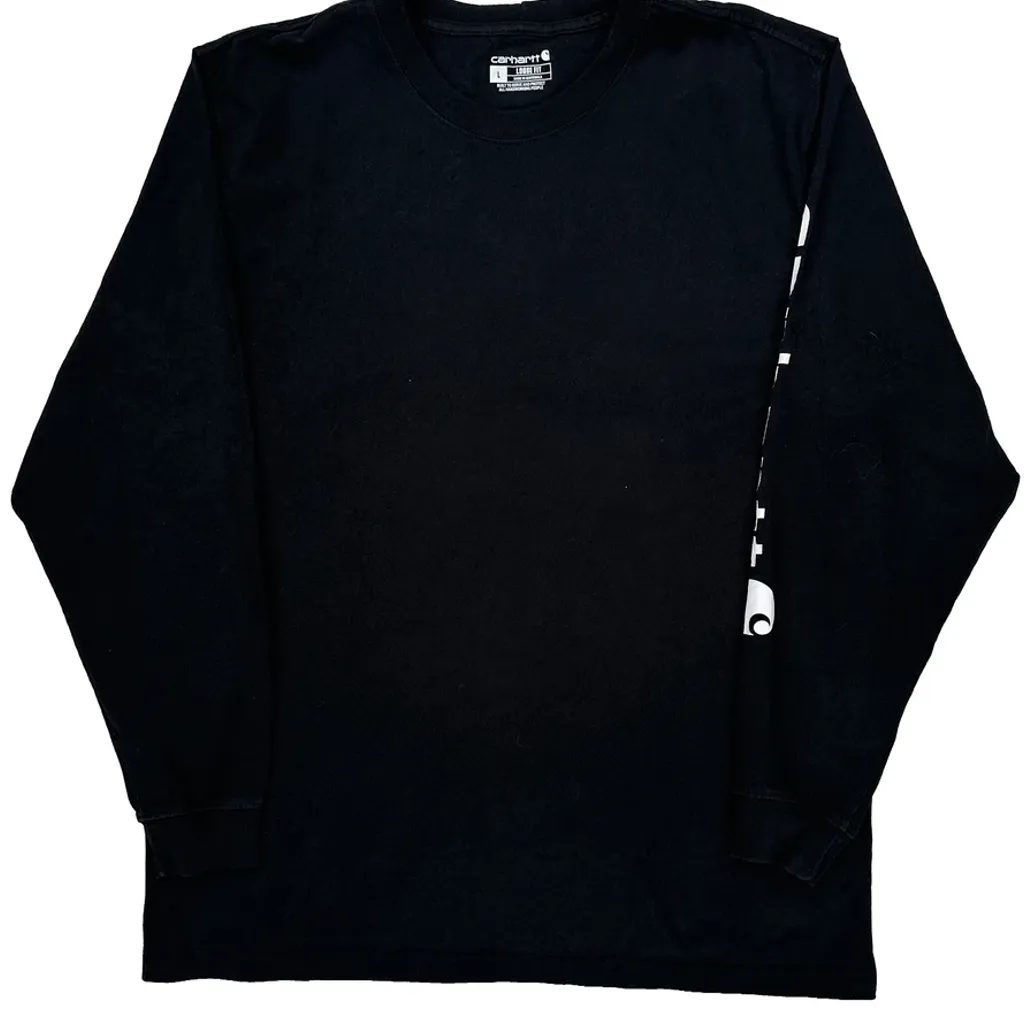 Carhartt Long Sleeve T-Shirt - Large Black Cotton - Image 5