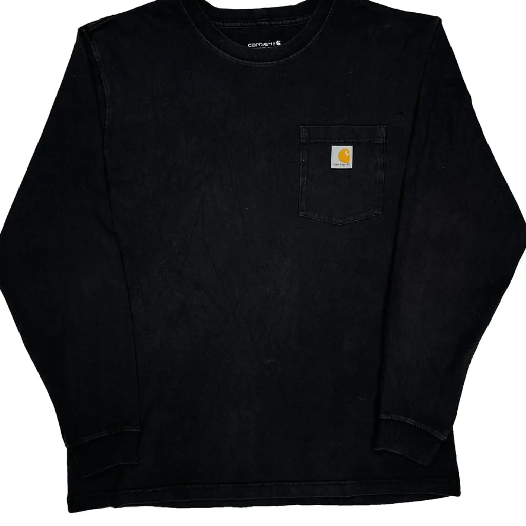Carhartt Long Sleeve T-Shirt - Large Black Cotton - Image 5