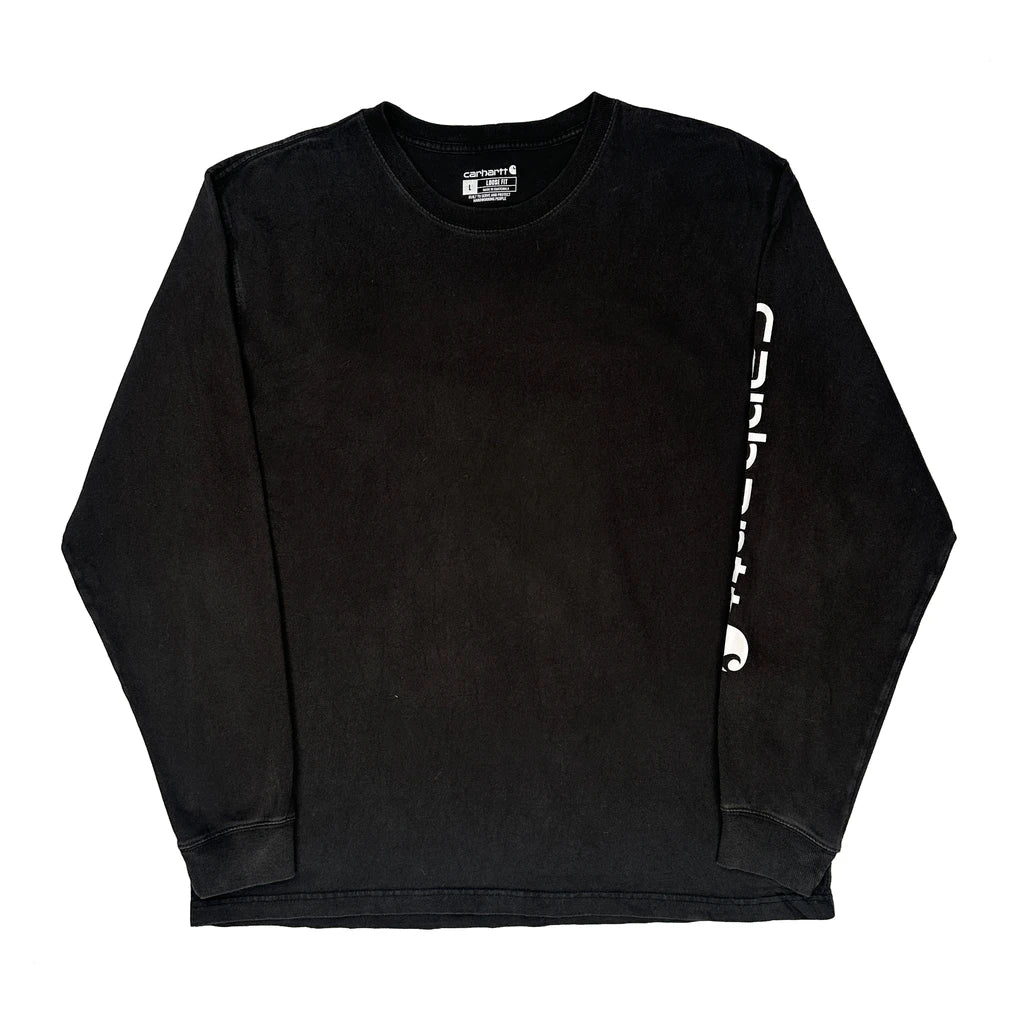 Carhartt Long Sleeve T-Shirt - Large Black Cotton