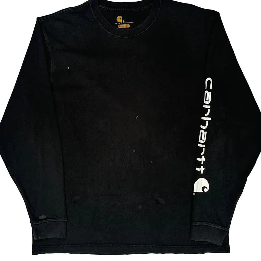 Carhartt Long Sleeve T-Shirt - Large Black Cotton - Image 5